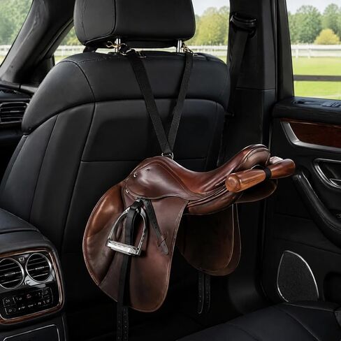 Portable Saddle Rack, Adjustable Saddle T Hanger for Car & Trailer (Black) in Saudi Arabia