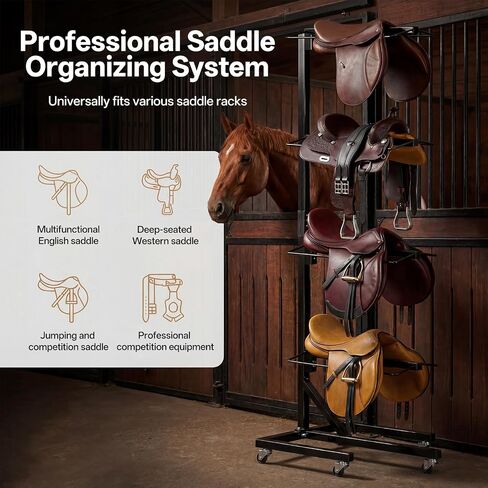 4 Tier Saddle Rack with Wheels, Heavy Duty Horse Saddle Stand in Saudi Arabia