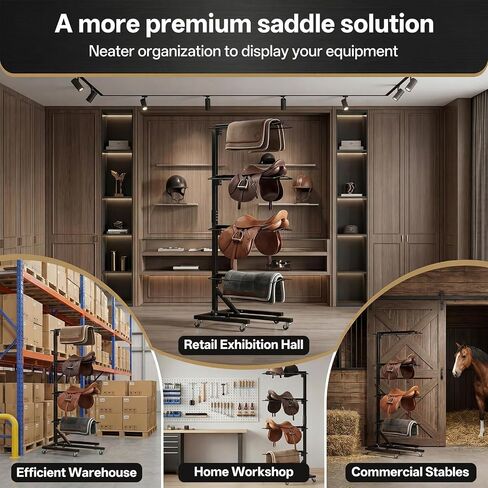 4 Tier Saddle Rack with Wheels, Heavy Duty Horse Saddle Stand in Saudi Arabia