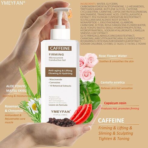 YMEYFAN 500ML Conductive Gel for Body Sculpting, Caffeine Firming Hot Gel for Thighs and Butt, Niacinamide, Paprika Extract and 10 Botanical Extracts, Paraben & Fragrance Free, for Men and Women in Kuwait