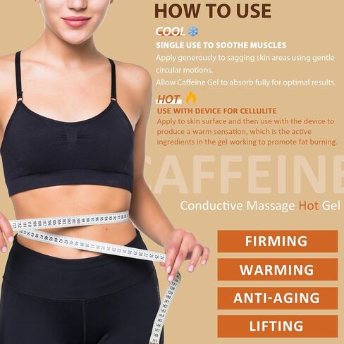 YMEYFAN 500ML Conductive Gel for Body Sculpting, Caffeine Firming Hot Gel for Thighs and Butt, Niacinamide, Paprika Extract and 10 Botanical Extracts, Paraben & Fragrance Free, for Men and Women in Kuwait