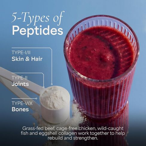 Wholesome Wellness Multi Collagen Protein Powder Hydrolyzed (Type I II III V X) Grass-Fed All-in-One Super Bone Broth + Collagen Peptides - Premium Beef, Chicken, Wild Fish, Eggshell Collagen in Kuwait