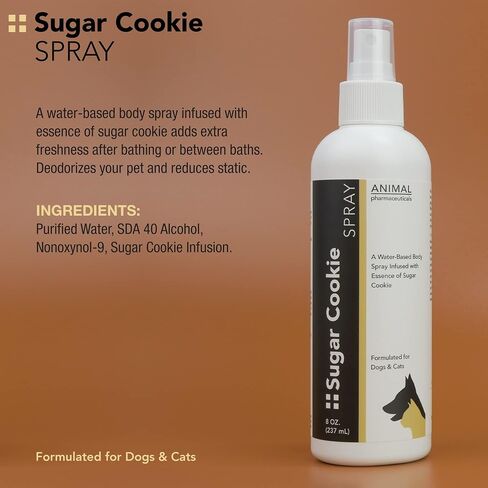 Animal Pharmaceuticals Pet Deodorizing Body Spray - Sweet Sugar Cookie Scent - Mild Long-Lasting Dog Body Spray and Cat Cologne - Formulated for Smelly Dogs and Cats - 8 Fluid Ounces in Saudi Arabia