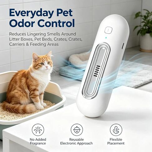 Ozofreshen Pet Odor Eliminator, Portable Deodorizer for Pets, Ozo Freshen for Cats, Dual Modes with Filter-Free Design for Litter Boxes, Friger, Bedrooms and Small Spaces in Saudi Arabia