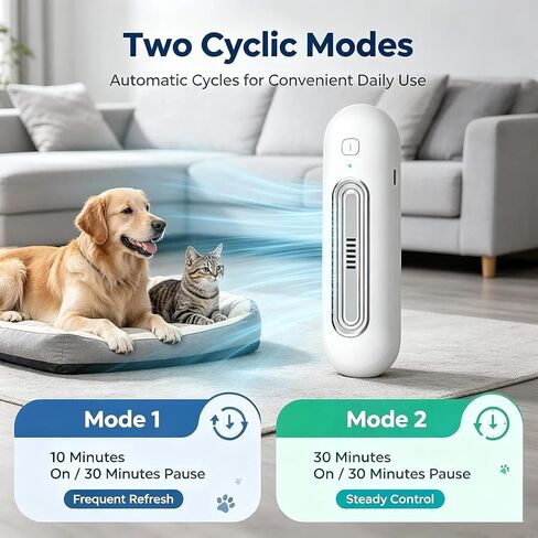 Ozofreshen Pet Odor Eliminator, Portable Deodorizer for Pets, Ozo Freshen for Cats, Dual Modes with Filter-Free Design for Litter Boxes, Friger, Bedrooms and Small Spaces in Saudi Arabia
