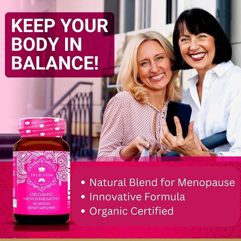 Menopause Supplements for Women - USDA Organic | Menopause Support | Female Hormone Balance Supplement | Also Supporting with Premenopause and Perimenopause | 60 Vegan Capsules in Kuwait
