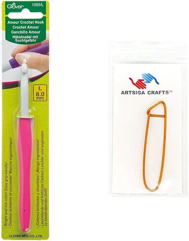 Clover Needlecraft Amour Crochet Hook Size L/8mm 1055/L in Kuwait