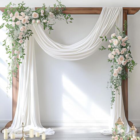 Wedding Arch Draping Fabric Sheer Chiffon Curtain Drape Wedding Party Decor in Kuwait