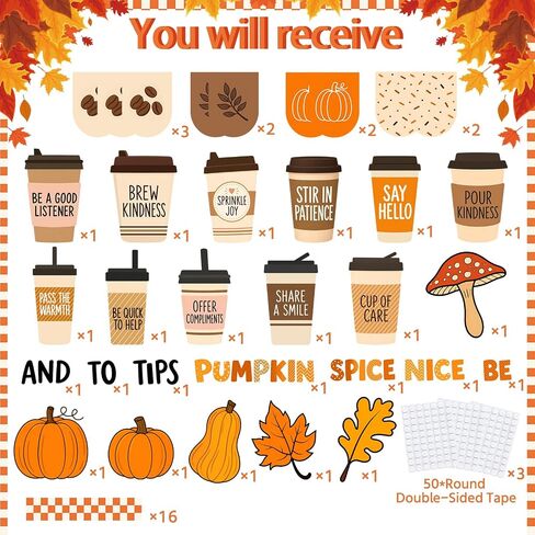 50Pcs Fall Bulletin Board Decorations Set in Kuwait