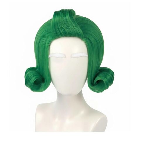 Boys Short Green Wavy Wig with White Eyebrow Set Halloween Character Costume Wig (Green) in Kuwait