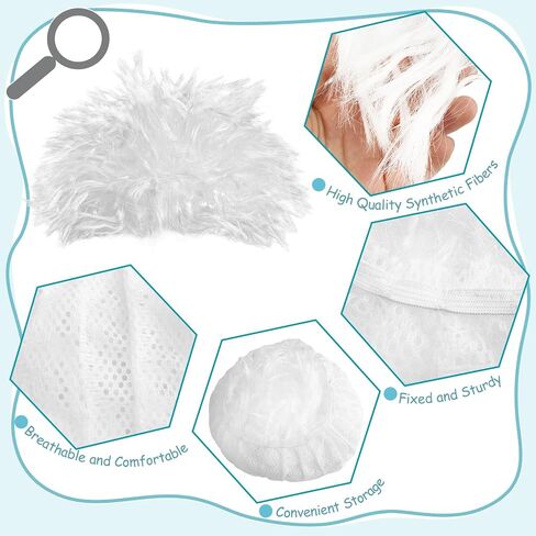 Rrshnsgv 10 PCS Old Man Mad Scientist Wig Set,Dressing up Grandpa Costume,Crazy Physicist Wig Costume for Cosplay Party,Stage Performance in Saudi Arabia
