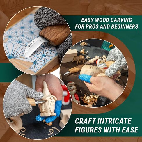 BeaverCraft Wood Carving Kit for Beginners S16 – Whittling Knives Sloyd, Chip Wood Carving Knife, Basswood Blocks for Carvers - Whittling Tools Set in Saudi Arabia