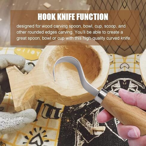 Wood Hook Knife Carving Tool for Carving Spoons Bowls Cups Crooked for Professional Spoon Carvers and Beginners in Saudi Arabia