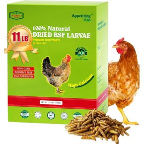 Amzey 11 LB Dried Black Soldier Fly Larvae, High-Calcium Chicken Treats in Kuwait