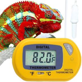 SunGrow Reptile Digital Thermometer, 1.5" x 2.3" x 0.5", Easy to Read Display, Yellow, Battery Not Included, 1-Pack in Kuwait