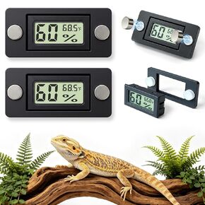 Reptile Temperature and Humidity Monitor, 2PCS Magnetic Thermometer Hygrometer,Bearded Dragon Tank Accessories,Pet Humidity Meter Supplies for Jumping Spider in Kuwait