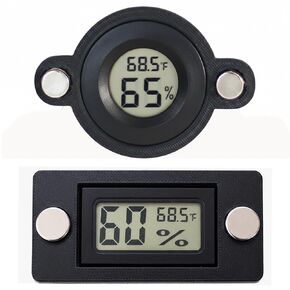 2 PCS Magnetic Temperature and Humidity Monitor for Jumping Spider Enclosure Accessories Mini Digital Reptile Thermometer Hygrometer LCD Indoor Gauge for Terrarium Tank (Square and Circle) in Kuwait