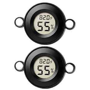 2PCS Magnetic Jumping Spider Enclosure Temperature and Humidity Monitor Digital Thermometer and Humidity Gauge for Reptile and Spider Tank Accessories (New Round) in Kuwait