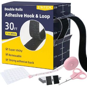 EWPJDK 30Ft x 1in Velcro Strips, Double Rolls Hook and Loop Adhesive in Saudi Arabia