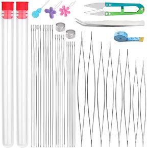 30 Pcs Big Eye Beading Needles, 10 Sizes Beading Needles for Seed Beads in Kuwait