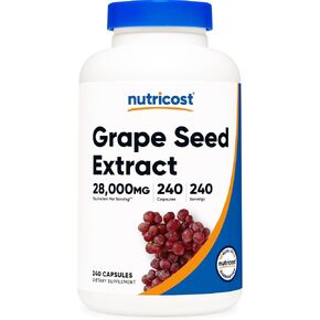 Nutricost Grape Seed Extract 28,000mg, 240 Capsule - Non-GMO, Gluten Free, Vegetarian Friendly in Saudi Arabia