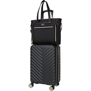 Kenneth Cole REACTION Women's Madison Square Hardside Chevron Expandable Luggage, Chocolate Brown, 2-Piece Set (20" & 28") in Kuwait