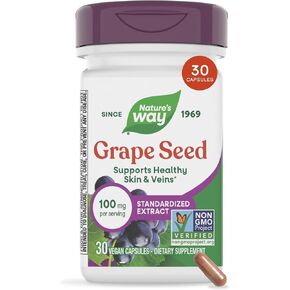 Nature's Way Premium Blend Grape Seed with Vitamin C, Supports Skin and Veins*, 30 Vegan Capsules in Saudi Arabia