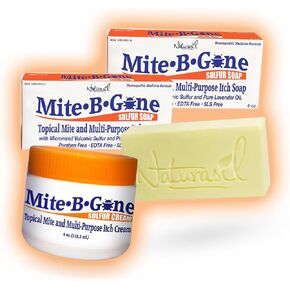 Fast-Acting Bug Bite Relief Pack by Mite-B-Gone - Calming Sulfur Cream + 2 Soaps | Safe for Kids & Adults| Treats Insect & Mosquito Bites, Itch & Discomfort| All-Natural & Effective for All Skin Types in Saudi Arabia