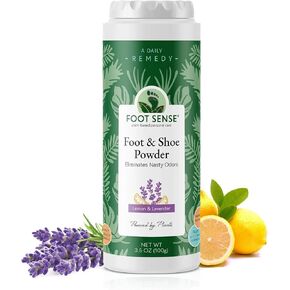 Natural Foot and Shoe Odor Eliminator – Talc-Free Shoe Deodorizer and Body Powder Neutralizes Smelly Odors – Long-Lasting, Fast-Acting Foot Powder for Kids and Adults – USA-Made by Foot Sense, 3.5 Oz. in Saudi Arabia