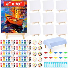 Evatage 10 Pack Sip and Paint Kit for Adults, 8x10 Inch Canvas Painting Kit in Saudi Arabia
