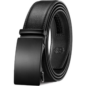 Zitahli Belt Men, Ratchet Belt Dress with 1 3/8" Premium Leather,Slide Belt with Easier Adjustable Automatic Buckle,Trim to Fit Size 26"-32" in Saudi Arabia