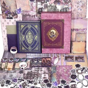 Funto Scrapbooking Kit (202 PCS), Vintage Collection-Wonderland, Perfect for Bullet Scrapbooking Materials, Planner DIY Arts Craft Collage in Saudi Arabia