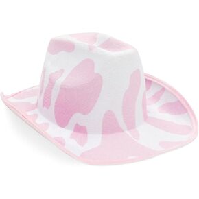 Zodaca Light Pink Cowboy Hat for Women, Men, Cowgirl, Cow Print Design for Western Party, Costume (Adult Size) in Saudi Arabia