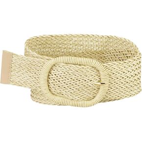 Allegra K Women Wide Waist Belts Braided Woven Belts for Dress Chunky Buckle in Saudi Arabia