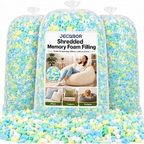 Jecqbor 15lbs Bean Bag Filler, Comfortable Shredded Memory Foam Filling in Kuwait