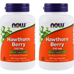 NOW Foods Hawthorn Berry 540 mg, 100 Veg Capsules (Pack of 2) in Kuwait