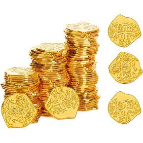 Plastic Gold Pirate Treasure Coins Party Supplies, 72 Pcs in Kuwait
