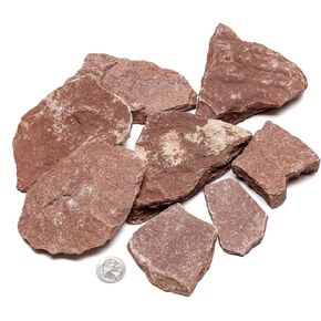 Natural Slate Stone for Aquariums, Fish Tanks, Terrariums, Aquascaping and Amphibian Enclosures, Mix of Large and Medium Size Rocks - by SubstateSource (5 Pounds, Red River) in Kuwait