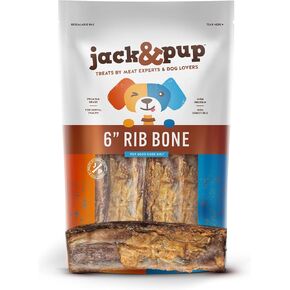 Jack&Pup 6" Rib Bones for Dogs (13 Pack) – Natural Single Ingredient Beef Bones for Dogs, High Protein Long-Lasting Dog Chews, Flavorful Real Beef Bones in Kuwait