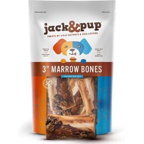 Jack&Pup Marrow Bones for Large Dogs (6 Pack), 6-Inch Natural Beef Bones, Single-Ingredient Long-Lasting Dog Chews for Aggressive Chewers in Kuwait