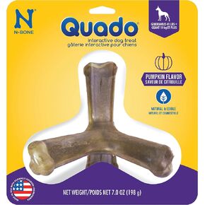 N-Bone Quado Edible Interactive Dog Chew, Peanut Butter Flavor, Easy Grip Design, Organic Dog Chew Good for Oral Health, Interactive Dog Treat, No Additives -Medium in Saudi Arabia