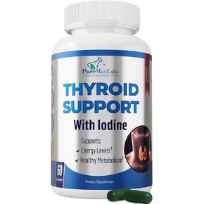 Thyroid Support with Iodine - Metabolism Booster, Energy Booster, Increase Focus - Premium Non-GMO Thyroid Supplement 60 Capsules in Saudi Arabia