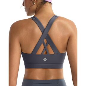 حمالة صدر رياضية للنساء من RUNNING GIRL، حمالات صدر رياضية مبطنة بظهر متقاطع ودعم متوسط، حمالة صدر لليوجا مع أكواب قابلة للإزالة in Kuwait