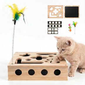 Cat Scratch Puzzle Enrichment Box, Nail File Scratcher & Cat Puzzle Toy in Kuwait