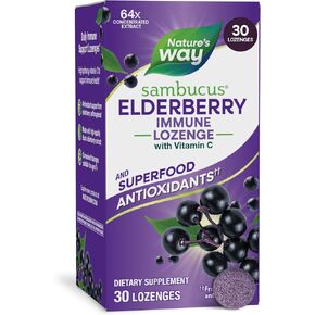 Nature's Way Sambucus Elderberry with Vitamin C Lozenges, Immune Support*, 30 Count in Saudi Arabia