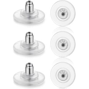 6 PCS 14K Gold Locking Earring Backs for Studs Droopy Ears Heavy Earrings, 925 Sterling Silver Hypoallergenice Earring Backs Replacements for Women Men (Gold) in Kuwait