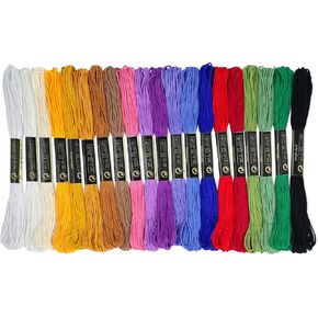LNAUJS 20 Colors Embroidery Floss, 6 Strands 8.75 Yards Egyptian Long Staple Cotton Thread for Craft Sewing in Saudi Arabia
