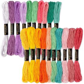 LNAUJS 20 Pcs Macaron Embroidery Floss, 6 Strands 8.75 Yards Polyester Cotton Sewing Thread in Saudi Arabia