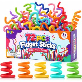Sensory Toys Fidget Sticks for Kids: 8 Pack Creative Silicone Fidget Sticks - Quiet Desk Fidgets for Classroom Prizes - Fidget Toys for Autism ADHD Stress Relief - Calm Down Back to School Supplies in Kuwait