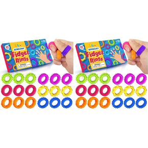 Fidget Toys Sensory Rings for Kids: Quiet Textured Ring 18 Pack - Sensory Toys for Kids with Autism - Calming Corner Bulk Fidgets for Classroom Prize - Party Favors Goodie Bag Fillers in Saudi Arabia